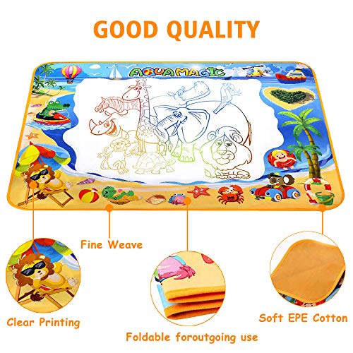 Doodle Mat Water Doodle Mat for Toddlers Aqua Drawing Doodle Mat Large Magic Aqua mat for Kids Educational Toys for Toddlers Mess Free Drawing Mat Toys Gifts for Girls and Boys 40"x 28"