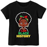 HoieMoieKa Kids Black History Shirt,Toddler Black History Month T-Shirt Boys Girls, African American Tee, 2-6T