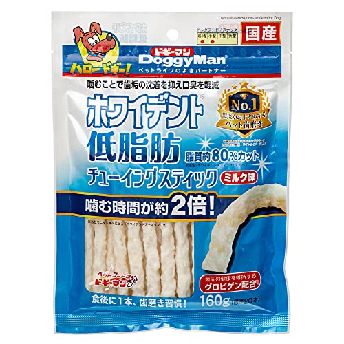 ドギーマン ホワイデント 低脂肪 チューイングスティック ミルク味の商品画像