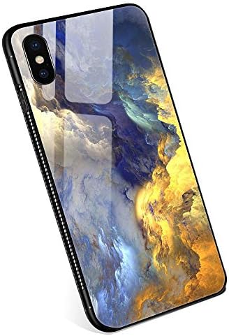iPhone Xs Max Case, 9H Tempered Glass iPhone Xs Max Cases, Colorful Cloud Pattern Design Shockproof Anti-Scratch Case for Apple iPhone Xs Max 6.5 inch Colorful Cloud
