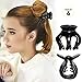 RC ROCHE ORNAMENT 6 Pcs Womens Pumpkin Hair Secure No Slip Grip Claw Clips Styling Plastic Strong Durable Comfortable Hold Premium Quality Beauty Accessory Girls, Medium Black