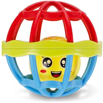 KangNa Baby Ball Soft Rubber Baby Toy with Rattle Ball Inside for Toddlers Children