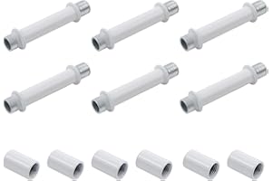 KUMGROT Straight Pipe Lamp Stem Kit with Connector 2.36"/60mm Finish Lamp Rod Kit M10 Lamp Rod Hardware Light Fixture Parts Replacement, 6 PCS