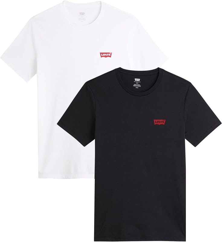 2-Pack Crewneck Graphic Tee, T-shirt Uomo, Bianco ( Chesthit White / Caviar ), L