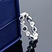 Gem Stone King 925 Sterling Silver White and Blue Created Sapphire Ring | 0.70 Cttw | Wedding Stackable Eternity Band Ring For Women | Available In Size 5, 6, 7, 8, 9