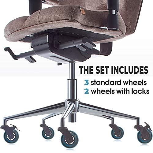 STEALTHO Patented Replacement Office Chair Caster Wheels Set of 5
