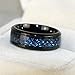 Couple Ring Bridal Set His Hers Black Gold Plated Blue CZ Stainless Steel Wedding Ring Band