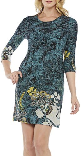 Vasna (by Kaktus) Women's 3/4 Sleeve Sweater Dress, Teal, XL