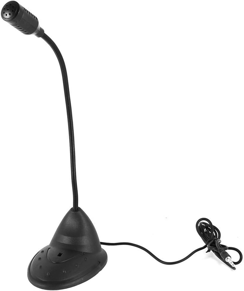 Oraima Flexible Goose Neck 3.5 mm Mini Microphone for Table Top, Desktop Notebook Computer (Black)