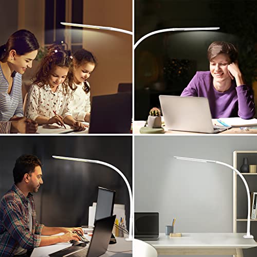 YOUKOYI LED Desk Lamp with Clamp,Flexible Gooseneck Architect Table