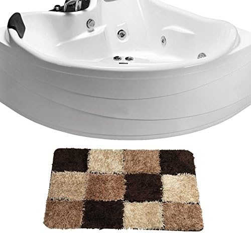 Amagiclal Bath Mat Rugs Contemporary Moroccan Lattice 19.6 x 31.4-inch Rug (Brown)