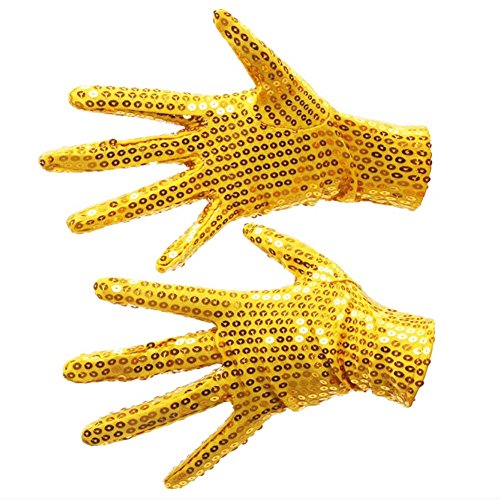 Unisex Cosplay Sequin Gloves for Stage Performance Halloween Xmas Birthday Party