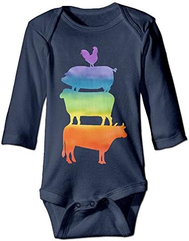 Yesgoodie Friends Not Food - Vegan Baby Onesies Long Sleeve For Unisex Boys Girls 100% Cotton 6 M