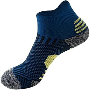 Unisex Striped Compression Running Socks, Breathable Mesh Athletic Short Socks with Elastic Support