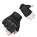 FREETOO Tactical Gloves Military Rubber Hard Knuckle Outdoor Gloves (Black Half Finger, XL:9.2