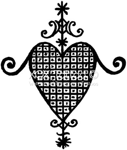 Erzulie Dantor Veve Protection Love Voodoo Temorary Tattoos (Lasts 3 to 4 days) (Large 2/ 8")