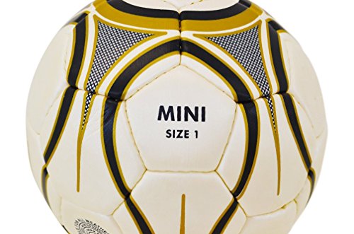 Uber Soccer Skills Mini Soccer Ball - Size 1 - Gold/Black - Hand Stitched Synthetic Leather - Thumbnail 3