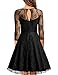 GlorySunshine Women Vintage Bridesmaid Floral Lace Net 3/4 Sleeve Formal Sexy Swing Dress