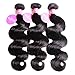 ISEE Hair 8A Unprocessed Brazilian Virgin Body Wave Human Hair 3 Bundles 100% Unprocessed Human Hair Extensions Natural Black (18
