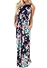 Dearlovers Women Sleeveless Racerback Floral Printed Long Maxi Casual Dress Large Size Navy