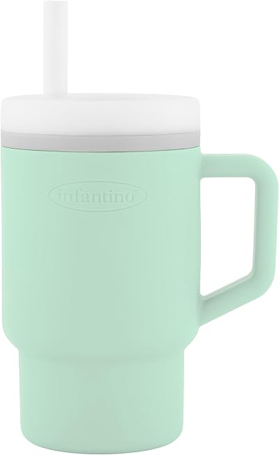 Infantino My 1st Tumbler 9 oz Mint Leak-Resistant Straw Handle Baby Tumbler