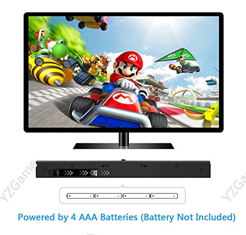 Wireless Wii Sensor Bar, Wireless Infrared Ray Motion Sensor Bar for Nintendo Wii/Wii U Console Compatible with PC Dolphin, Black - Thumbnail 3