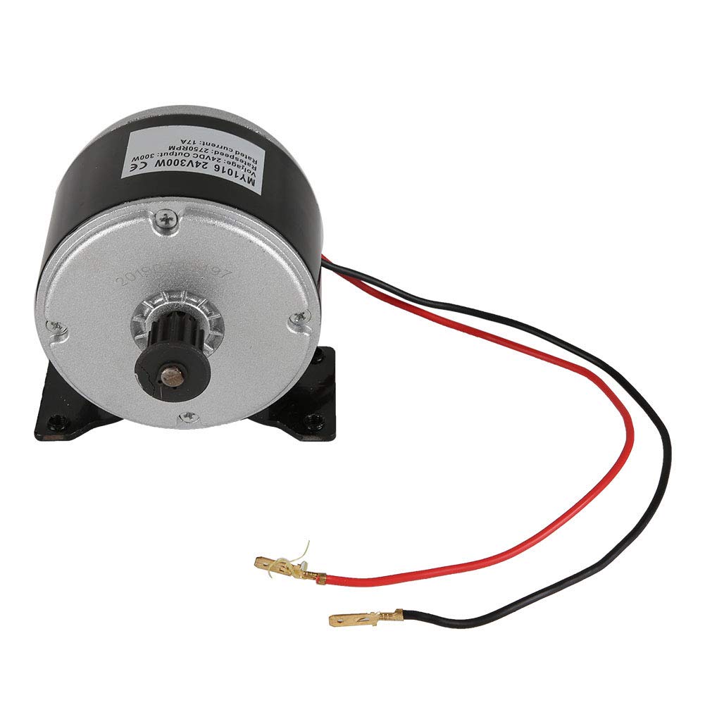 Electric Motor Brushed, Electric My1016 DC Motor, My1016 24v 300w Aluminum Small Portable Brush Motor for Electric Scooter Vehicle, Use on Many Scooter Dirt Mini Bike Go Kart