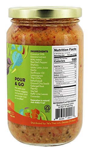 Yai's Thai Red Coconut Curry Sauce 16 Ounce Jar
