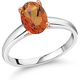 Gem Stone King 1.80 Cttw Twilight Orange Mystic Quartz 10K White and Rose Gold Ring for Women | Wedding Engagement Anniversary Promise Ring For Women | Available In Size 5, 6, 7, 8, 9