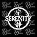Serenity with Chinese characters SMALL Vinyl Decal | Firefly Serenity Browncoats Malcolm Reynolds Reavers Jayne Cobb SHINY River Tam Misbehave | Cars Trucks Laptops Cups Tumblers Mugs | Made in USA