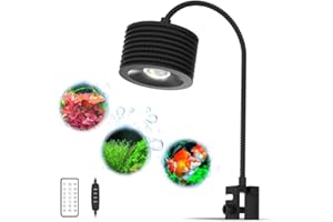 Lominie LED Aquarium Light, Planted Tank Light 4 Channels Remote Control 6500K Aquarium LED Lamp for Freshwater Fish Tank Refugium with Gooseneck (A20 Freshwater)