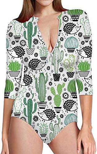Doginthehole Womens One Piece Swimsuit Zip Front Printed 3 4 Short Sleeve Rash Guard Upf 50 Sun Protection Swimwear One Pieces Indress Doginthehole Womens One Piece Swimsuit Zip Front Printed 3 4 Short Sleeve Rash Guard Upf 50 Sun Protection Swimwear One Pieces Indress