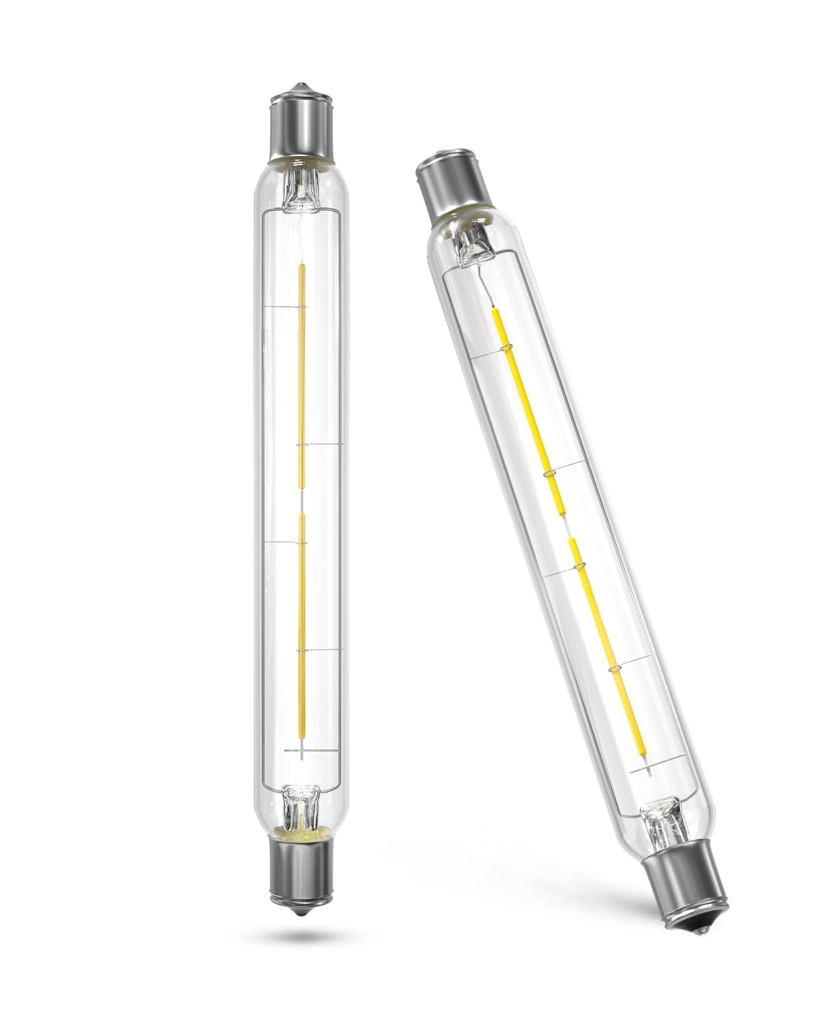 Bonlux 2.5W S15s LED Light Bulbs 221mm Cool White 6000K 30W S15s Fitting Lamp Replacement T25 Tubular Clear Filament Lightbulb LED S15 Strip Tube Light Bulb 221mm (Non-dimmable, 2-Pack)