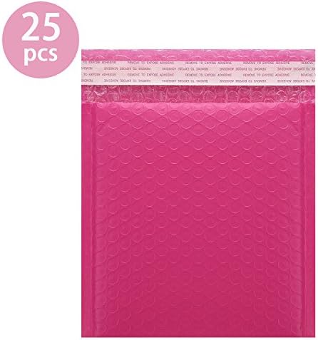 Hengu # CD Pink Ploy Bubble Mailers, Self-seal Padded Shipping Envelops Pack of 25pcs (7.25x8)