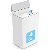 dskiley 4 Gal Motion Sensor Trash Can, Slim Bathroom Can fits Narrow Spaces | Touchless plastic trash can with 4 opening modes.Fits narrow spaces for bathrooms, bedrooms, RV.Battery-powered (not in)