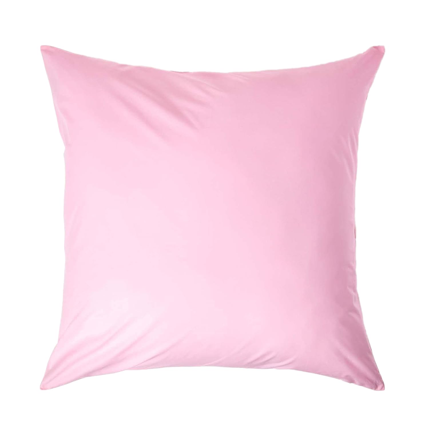 HOMESCAPES Pink Pure Egyptian Cotton Euro Size Pillowcase 80 x 80 cm 200 TC 400 Thread Count Percale Equivalent Large Square Pillow Case with Zip