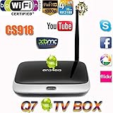 New!! Android 4.4 TV Box Q7 CS918 Full HD 1080P RK3188T Quad Core Media Player 1GB/8GB XBMC Wifi Antenna with Remote Control