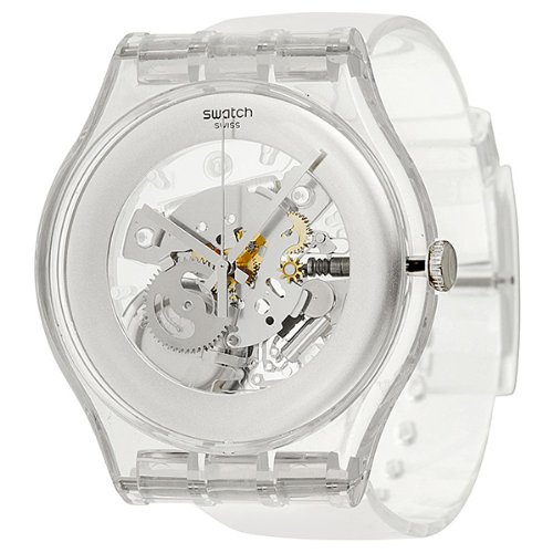 Swatch STSUOK105 look through grey dial transparent plastic strap