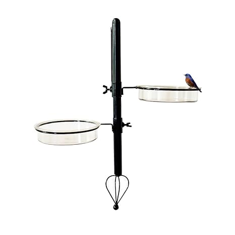 Ascent Homes Wall Mount Metal Bird Feeding Bath Station (Black, 8x6. 2x20)