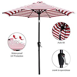 ABCCANOPY Durable Patio Umbrellas 10' Red&White