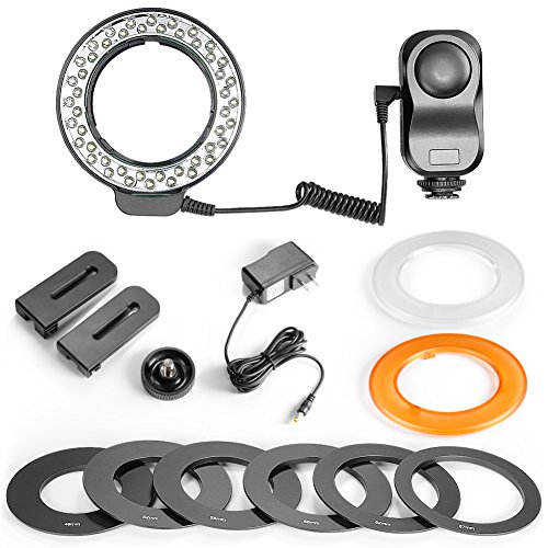 Bestlight 48 LED Macro Ring Light With 6 Adaptors Rings for Canon Digital EOS Rebel SL1 (100D