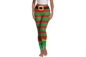 PNKJ Christmas Leggings for Women Funny Printed High Waisted Ankle Length Stretch Tights Holiday Pants Xmas Party Costumes