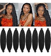 8 Packs Springy Afro Twist Crochet Hair for Black Women 24 Inch Pre-Separated Marley Twist Braidi...
