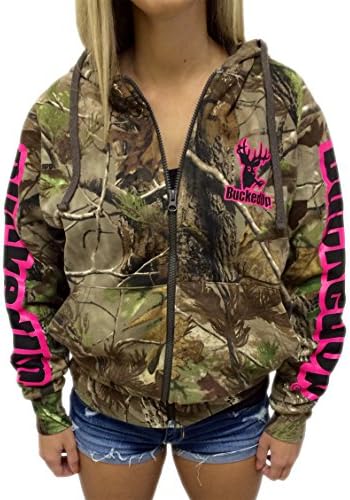 Zipper Hoodie Realtree APG Camo with Pink Logo (XXXL, Pink)