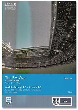 Middlesbrough vs Arsenal FA Cup Semi Final Program - April 14, 2002 - One Size