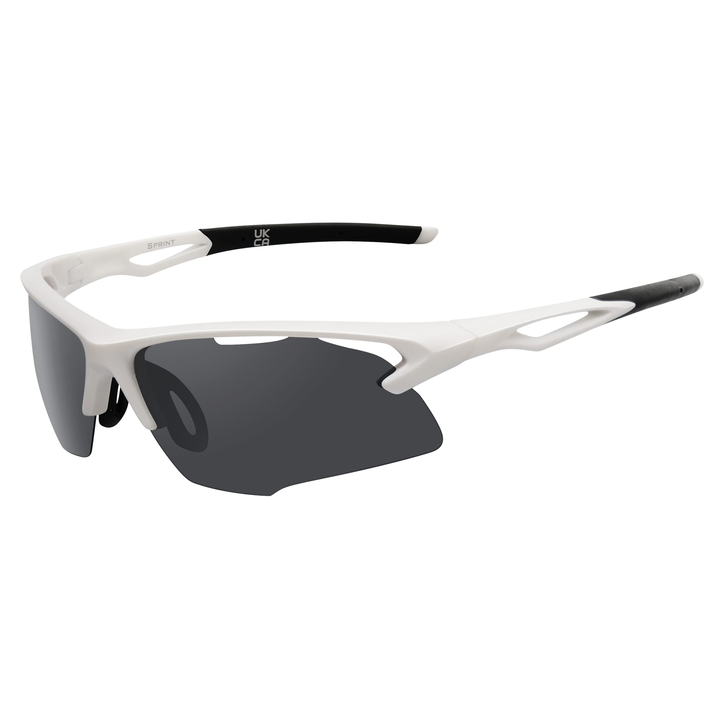ICECUBE SPRINT Polarized Sunglasses for Men and Women UV400 Protection, Anti-Slip, Lightweight (Matte White, Grey Mirror)
