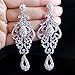 Large Pageant Austrian Crystal Rhinestone Chandelier Dangle Earrings Prom E2090 2 Colors Gold or Silver (Silver)