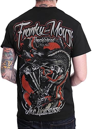 Knucklehead Engine 1930 -1947 Motorcycle Biker Men T Shirt Short sleeve Black (Small)