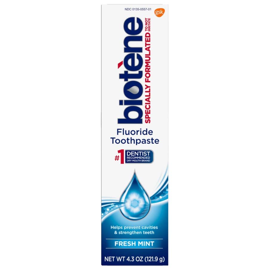 Biotene Dry Mouth Fluoride Toothpaste Fresh Mint Original 4.3 Oz. (2