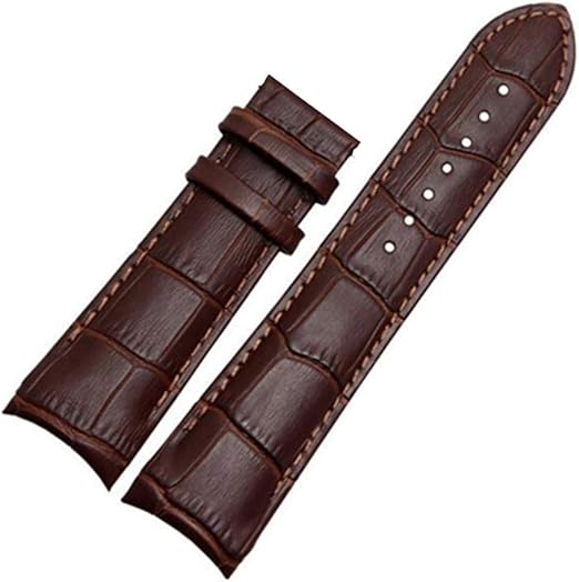 Handmade Leather Curved End Watchband 22mm 23mm 24mm For Watch Band
